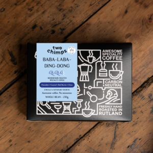 A retail box of Baba-Laba-Ding-Dong on a table